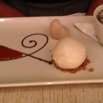 Eight Point Two Restaurant - Chocolate fondant with lychee and lemon sorbet - Modern European Near Me - Auckland, AUK