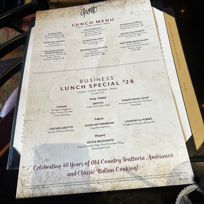 Menu photo 2 Grotto Ristorante Houston, TX