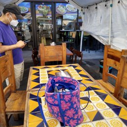 Nice tent outside with disability seating