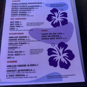 Hinano Café - Food menu - Dive Bars Near Me - Venice, California