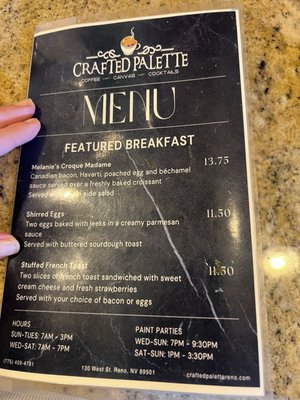 Menu photo 3 Crafted Palette Reno, NV