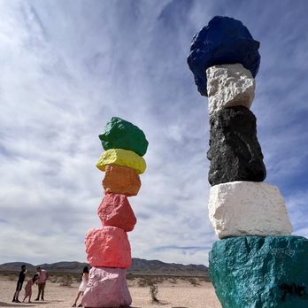Seven Magic Mountains - Rock art. These rocks are stacked up and hold themselves up - Public Art Near Me - Las Vegas, Nevada Seven Magic Mountains - Rock art. These rocks are stacked up and hold themselves up - Public Art Near Me - Las Vegas, Nevada