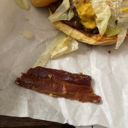 a hamburger and bacon a hamburger and bacon
