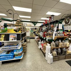 Mars Agway - Shelves of bird seeds and feeders, soil, etc.