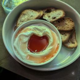 crostini with ricotta and hot honey crostini with ricotta and hot honey