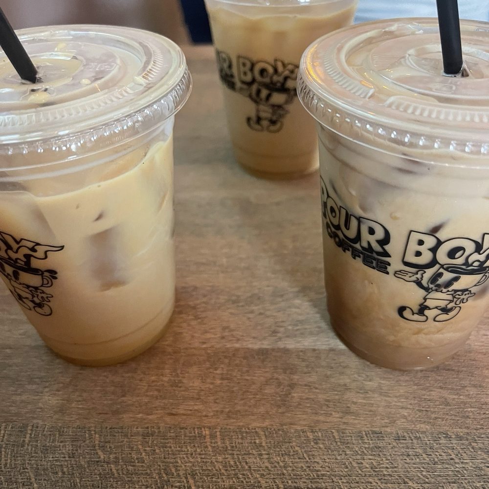 Pour Boy - Front right is the Tuxedo the other 2 are the Buck's Iced Bucks Macchiato - Coffee & Tea Near Me - Savannah, Georgia Pour Boy - Front right is the Tuxedo the other 2 are the Buck's Iced Bucks Macchiato - Coffee & Tea Near Me - Savannah, Georgia