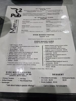 Menu photo 3 R2 Pub New Port Richey, FL