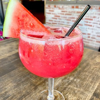 Cha Cha's Latin Kitchen - Watermelon Margarita! get a large you won't regret it :) - Bars Near Me - Brea, California