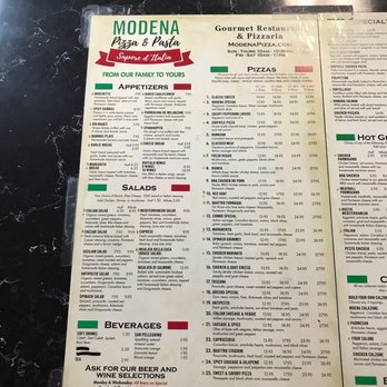 Modena Pizza & Pasta - Big menu - Pizza Near Me - Seattle, Washington