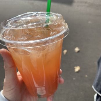 Rebelz Coffee - Green tea with guava juice and peach syrup - Coffee & Tea Near Me - North Fork, California