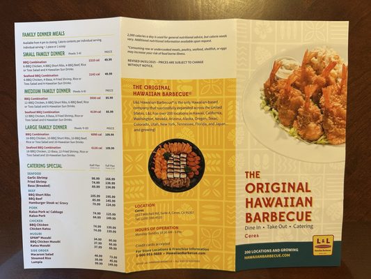Menu photo 1 L&L Hawaiian Barbecue Ceres, CA Menu photo 1 L&L Hawaiian Barbecue Ceres, CA