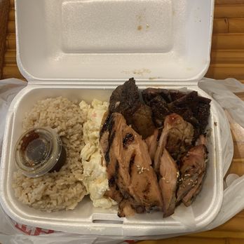 Bachan's Take Out - Medium Combo plate teriyaki chicken and beef ribs with brown rice and their very delicious macaroni salad - Japanese Near Me - Monterey Park, California Bachan's Take Out - Medium Combo plate teriyaki chicken and beef ribs with brown rice and their very delicious macaroni salad - Japanese Near Me - Monterey Park, California