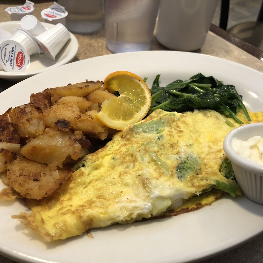 Village Cafe - Make our own omelette with broccoli and cheddar and side of spinach in lieu of bread... and mayonnaise for my potatoes. Love mayonnaise. - Breakfast & Brunch Near Me - Newton, Massachusetts Village Cafe - Make our own omelette with broccoli and cheddar and side of spinach in lieu of bread... and mayonnaise for my potatoes. Love mayonnaise. - Breakfast & Brunch Near Me - Newton, Massachusetts