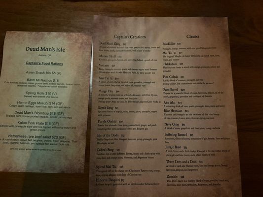 Menu photo 2 Dead Man’s Isle Astoria, OR