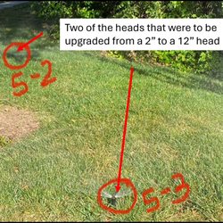 NOVA Irrigation - Upgraded sprinkler head work charged but not completed