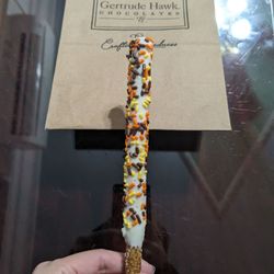 Gertrude Hawk Chocolates - White Chocolate Sprinkles Pretzel Rod