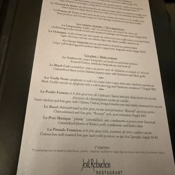 Joel Robuchon - Menu February 2025 - French Near Me - Las Vegas, Nevada