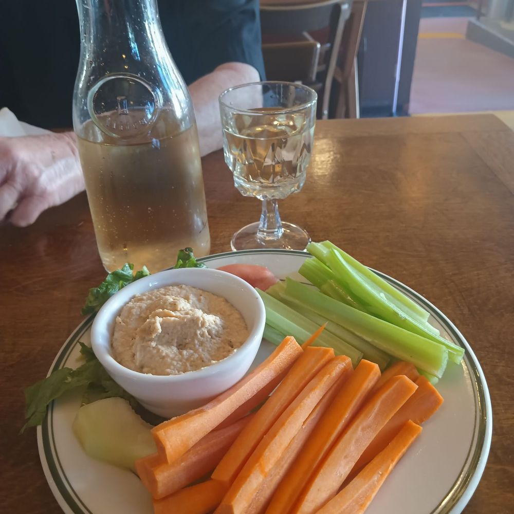 Rutabegorz - Hummus and veggie sticks and carafe of Chardonnay. - Bars Near Me - Fullerton, California Rutabegorz - Hummus and veggie sticks and carafe of Chardonnay. - Bars Near Me - Fullerton, California