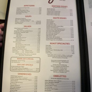 Marin Joe's Restaurant - Menu 3/19 - Italian Near Me - Corte Madera, California Marin Joe's Restaurant - Menu 3/19 - Italian Near Me - Corte Madera, California