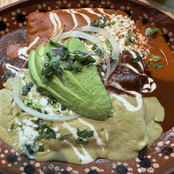 Cielo Rojo - CHEESE TRES MOLES ENCHILADAS - Mexican Near Me - Takoma Park, Maryland