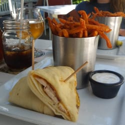 The Goose - Canadian Club with sweet potato fries.