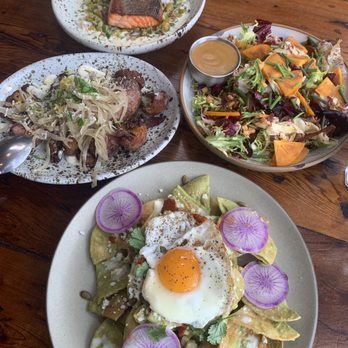Manuela - - Butterball Potatoes - Chilaquiles - Pan Roasted Wild King Salmon - New American Near Me - Los Angeles, California Manuela - - Butterball Potatoes - Chilaquiles - Pan Roasted Wild King Salmon - New American Near Me - Los Angeles, California