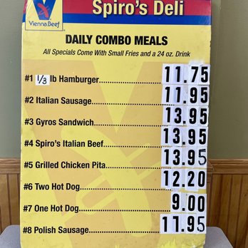Spiro's Deli - Combo meals 6.22.22 - Delis Near Me - Glenview, Illinois Spiro's Deli - Combo meals 6.22.22 - Delis Near Me - Glenview, Illinois