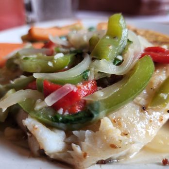 Tin Marin - SNAPPER ESCABECHE Pan Seared Snapper, Green Olive Escabeche Sauce, Tostones - Tapas/Small Plates Near Me - Bronx, New York Tin Marin - SNAPPER ESCABECHE Pan Seared Snapper, Green Olive Escabeche Sauce, Tostones - Tapas/Small Plates Near Me - Bronx, New York