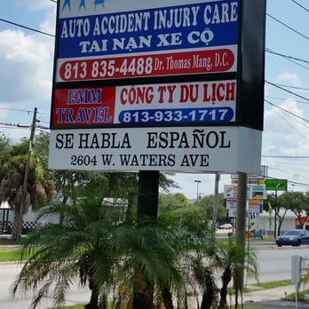 Chiropractic & Acupuncture - Signage along Waters Avenue for Dr. Mang's Chiropractic & Acupuncture office. Just a block west of Armenia Avenue. - Chiropractors Near Me - Tampa, Florida