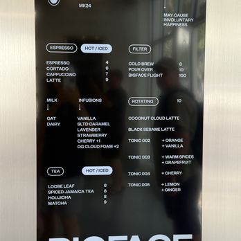 BIGFACE - Dig the BIGFACE flight price - Cafes Near Me - Miami, Florida