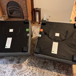 JR Furniture & Mattress - You can clearly see the one on the right is used! Look at the faded color and how flimsy it is!