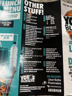 Menu photo 2 Yoyo’s Burgers Miami, FL Menu photo 2 Yoyo’s Burgers Miami, FL