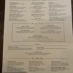 Dinner menu Dinner menu