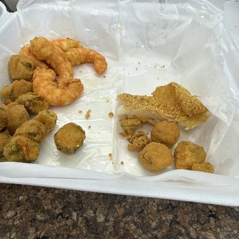 Ruby's Soul & Seafood - It was fried fish, fried shrimp,and okra amazing!!!! This is what was left - Soul Food Near Me - Lexington, South Carolina Ruby's Soul & Seafood - It was fried fish, fried shrimp,and okra amazing!!!! This is what was left - Soul Food Near Me - Lexington, South Carolina