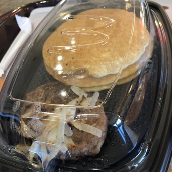 McDonald's - a hamburger and pancakes in a plastic container - Fast Food Near Me - Lexington, Massachusetts McDonald's - a hamburger and pancakes in a plastic container - Fast Food Near Me - Lexington, Massachusetts