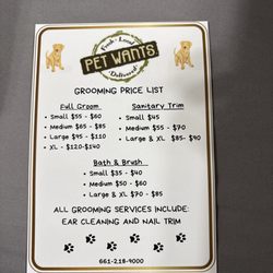 Pet Wants - Grooming