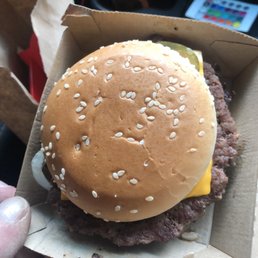 Tiny bun on Quarter Pounder Tiny bun on Quarter Pounder