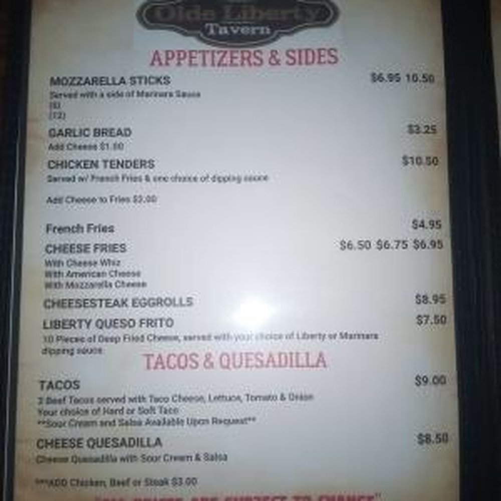 Olde Liberty Tavern - Menu - Bars Near Me - Trenton, New Jersey Olde Liberty Tavern - Menu - Bars Near Me - Trenton, New Jersey
