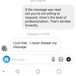 Jenny Spa - Her response to me on Instagram...5 days later.