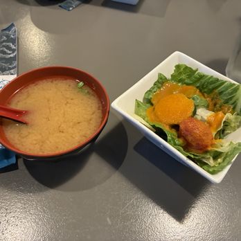 Sushi Republic - sound and salad that come with the lunch special - Sushi Bars Near Me - Greensboro, North Carolina