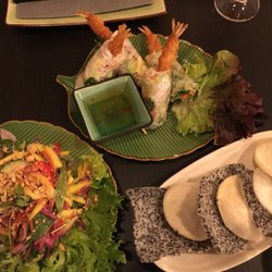 Public Chilli - Spring roll with tempura, mango salad with excellent rice crackers