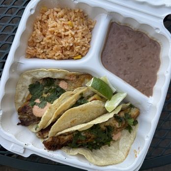 La Cocina de Consuelo - Fish tacos with Mexican rice and refried beans - Mexican Near Me - Austin, Texas