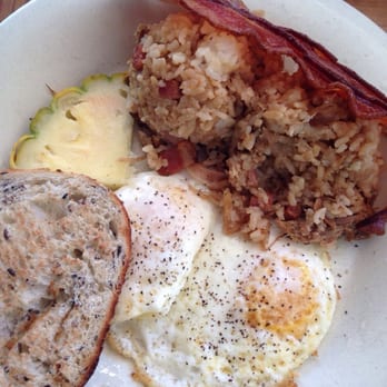 Aloha Mixed Plate - Ama plate with eggs, fried rice, toast and bacon - Hawaiian Near Me - Lahaina, Hawaii Aloha Mixed Plate - Ama plate with eggs, fried rice, toast and bacon - Hawaiian Near Me - Lahaina, Hawaii