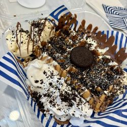 Oreo cookies and cream waffle