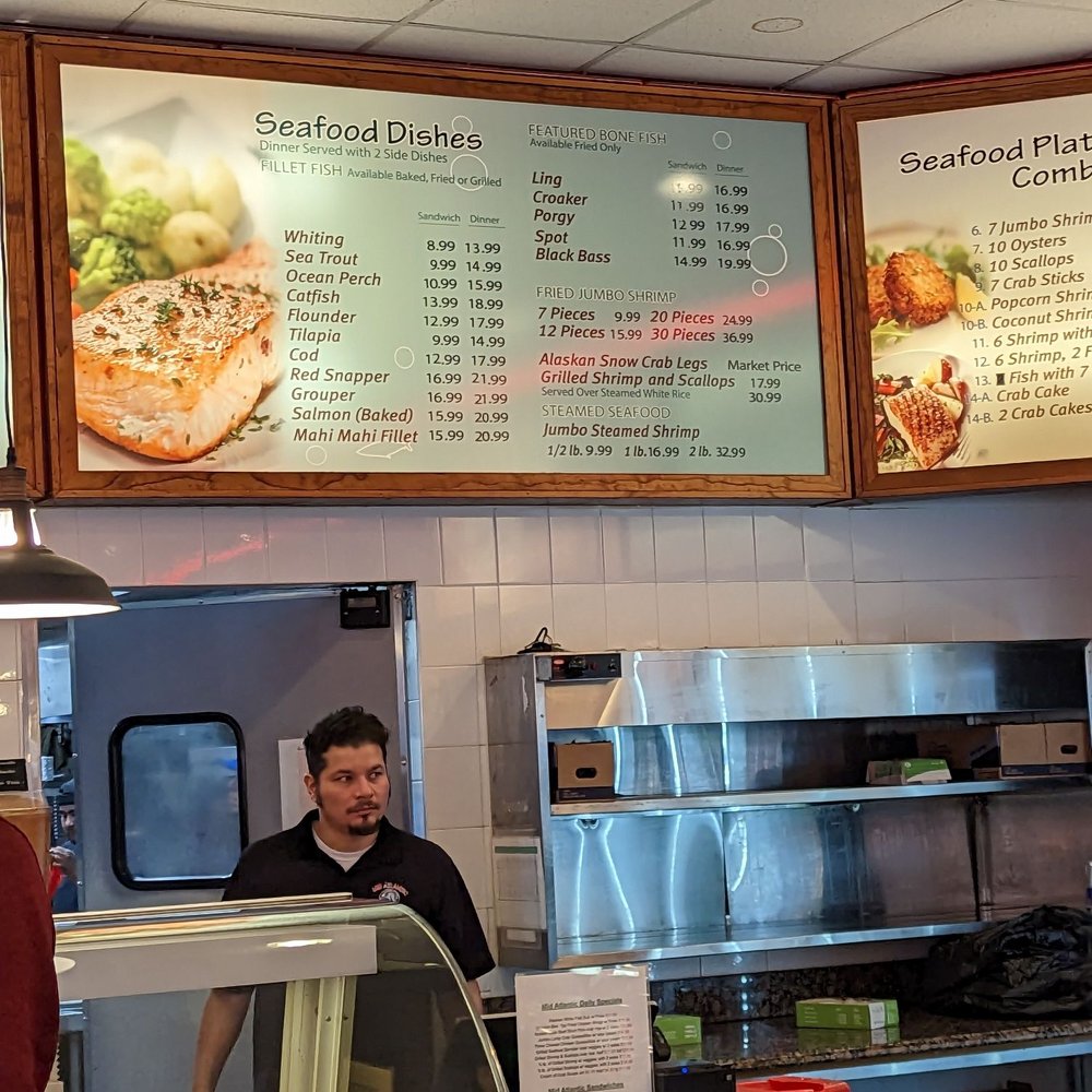 Mid Atlantic Seafood - Menu / happy hour / interior as of Jan 2023 - Seafood Near Me - Hyattsville, Maryland