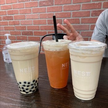 Nest Tea House - honey green milk tea w/ boba, guava milk tea, green milk tea - Bubble Tea Near Me - Arcadia, California
