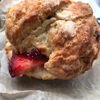 Gruel Britannia - Loaded Scone with strawberries, jam, and cream - Breakfast & Brunch Near Me - Fairfield, Connecticut