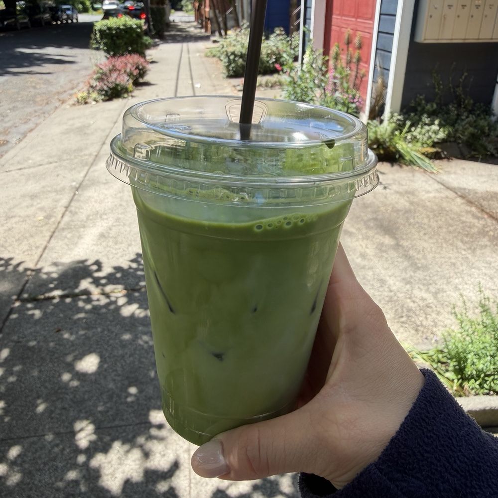 Iced matcha latte with whole milk Iced matcha latte with whole milk