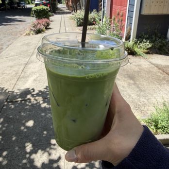 Bialy Bird - Iced matcha latte with whole milk - Bagels Near Me - Portland, Oregon Bialy Bird - Iced matcha latte with whole milk - Bagels Near Me - Portland, Oregon