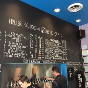Holler Brewing - The menu actually provides useful information about the beers rather just giving a list of cutesy names. - Breweries Near Me - Houston, Texas Holler Brewing - The menu actually provides useful information about the beers rather just giving a list of cutesy names. - Breweries Near Me - Houston, Texas